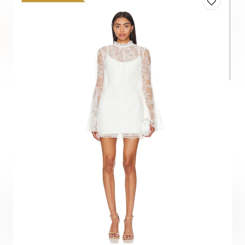 Katie May White Lace Overlay Mini Dress